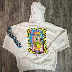 Rick & Morty “Wubba Lubba Dub Dub” Adult Swim Graphic Hoodie Rare Back Print
